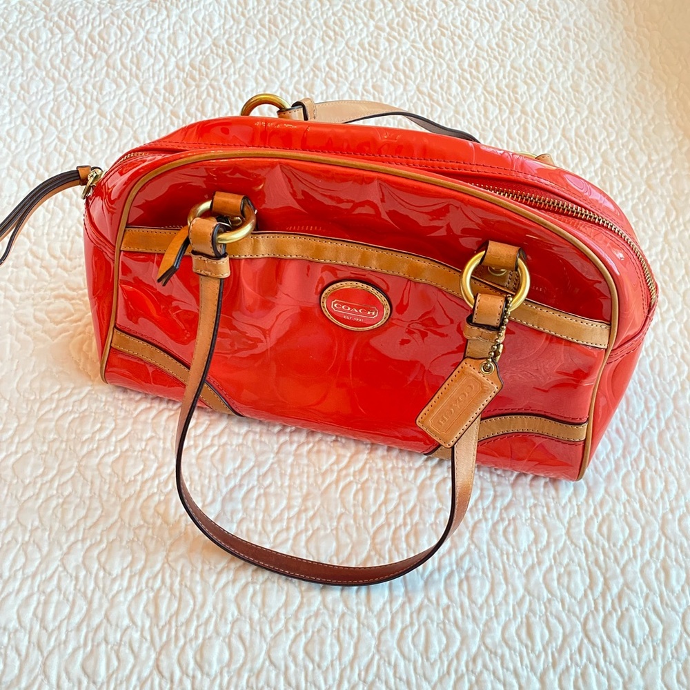 Vintage orange coach purse